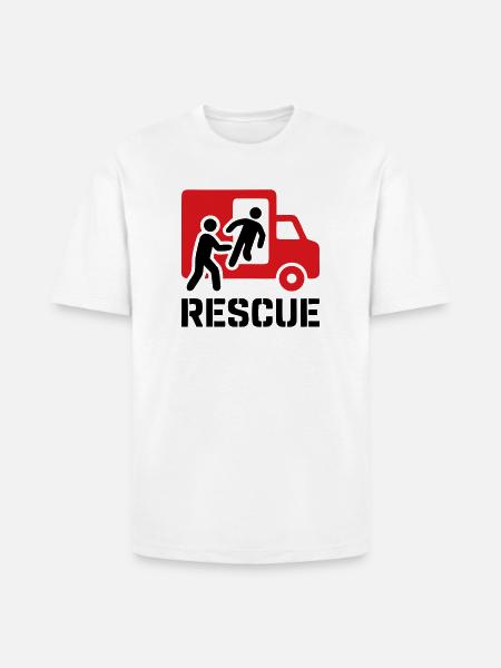 Rescue EMS Paramedic Action - Heavyweight Unisex T-Shirt HAMMER by Gildan - white