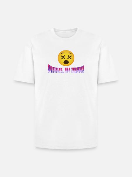 Surviving, Not Thriving - Heavyweight Unisex T-Shirt HAMMER by Gildan - white