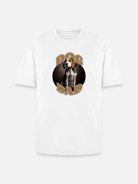 Beagle Dad Graphic Tee - Heavyweight Unisex T-Shirt HAMMER by Gildan - white