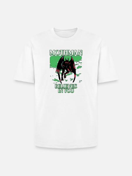 Mothman Believes In You - Heavyweight Unisex T-Shirt HAMMER by Gildan - white