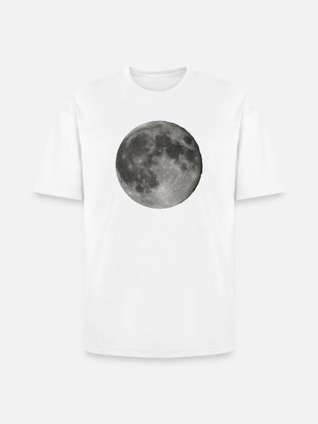Lunar Echoes Moon Print - Heavyweight Unisex T-Shirt HAMMER by Gildan - white