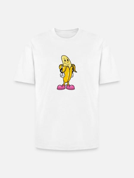 Banana Mascot in Pink Sneakers - Heavyweight Unisex T-Shirt HAMMER by Gildan - white