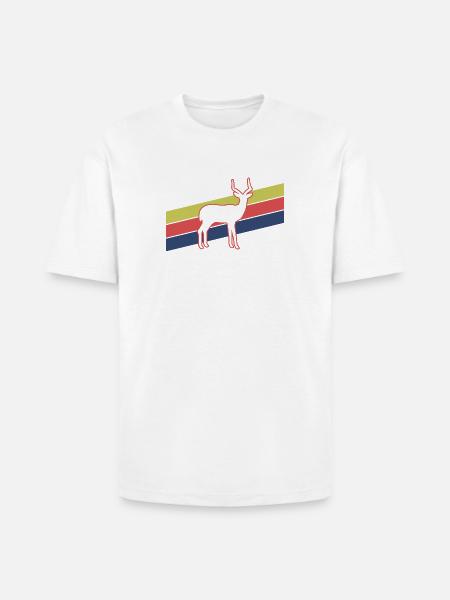 Retro Antelope Stripes – Safari Wildlife - Heavyweight Unisex T-Shirt HAMMER by Gildan - white