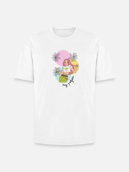Pastel Leafy Heroine - Heavyweight Unisex T-Shirt HAMMER by Gildan - white