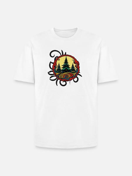 Forest Summit Badge Sunset - Heavyweight Unisex T-Shirt HAMMER by Gildan - white