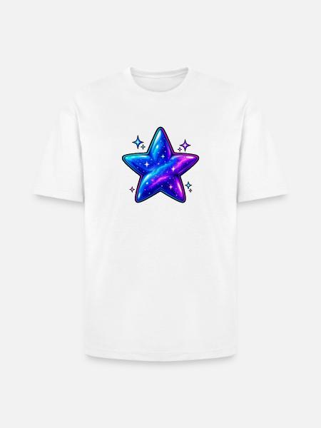 Cosmic Galaxy Star - Heavyweight Unisex T-Shirt HAMMER by Gildan - white