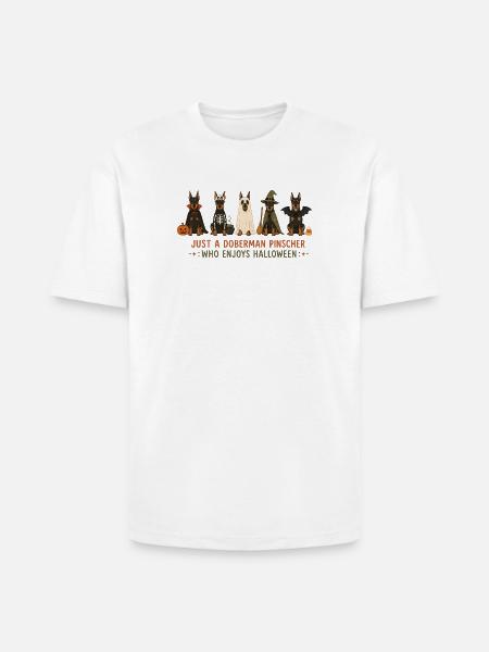Doberman Halloween Crew - Heavyweight Unisex T-Shirt HAMMER by Gildan - white