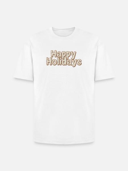 Happy Holidays Rustic Lettering - Heavyweight Unisex T-Shirt HAMMER by Gildan - white
