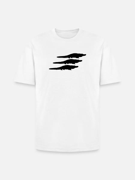 Alligator Silhouettes - Heavyweight Unisex T-Shirt HAMMER by Gildan - white