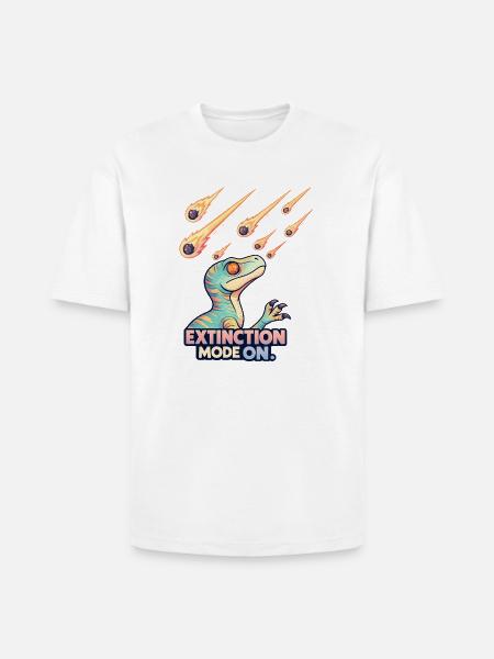 Extinction Meteor Dino - Heavyweight Unisex T-Shirt HAMMER by Gildan - white