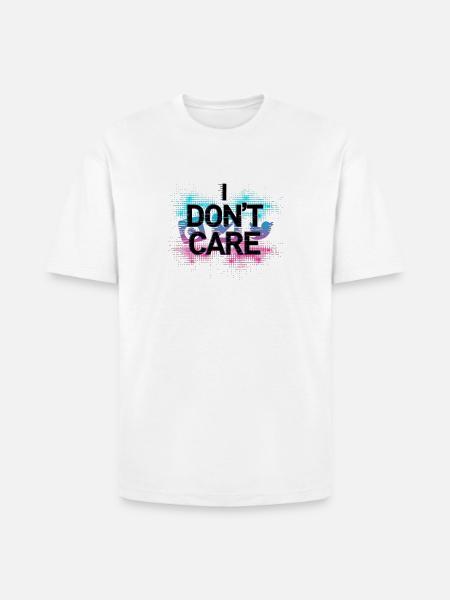 Don't Care Neon Splash - Heavyweight Unisex T-Shirt HAMMER by Gildan - white