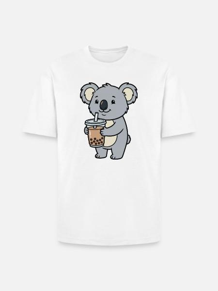 koala bubble tea - Heavyweight Unisex T-Shirt HAMMER by Gildan - white