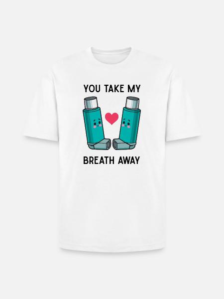 Funny Asthma Inhalers Love T-Shirt - Heavyweight Unisex T-Shirt HAMMER by Gildan - white