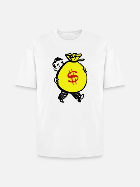 Money Bag - Heavyweight Unisex T-Shirt HAMMER by Gildan - white