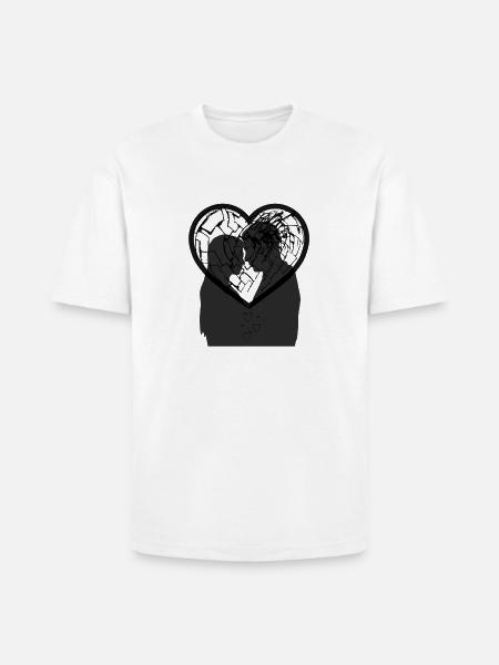 Cracked Heart  - Heavyweight Unisex T-Shirt HAMMER by Gildan - white