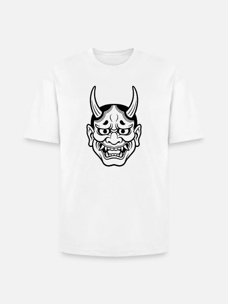 japanese demon mask - Heavyweight Unisex T-Shirt HAMMER by Gildan - white