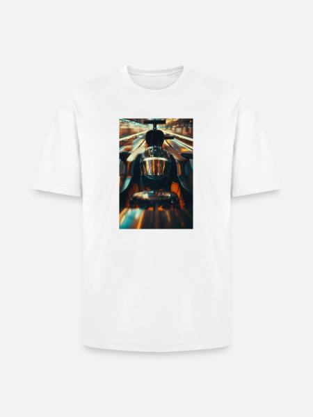 Neon Velocity Racer - Heavyweight Unisex T-Shirt HAMMER by Gildan - white