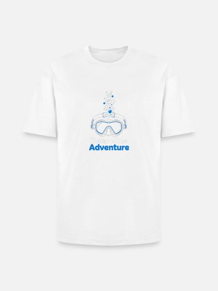 Deep Blue Adventure Dive Mask - Heavyweight Unisex T-Shirt HAMMER by Gildan - white