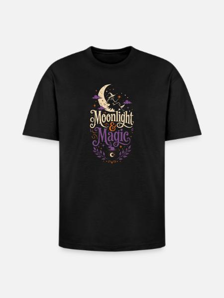 Moonlight & Magic Tshirt - Heavyweight Unisex T-Shirt HAMMER by Gildan - black