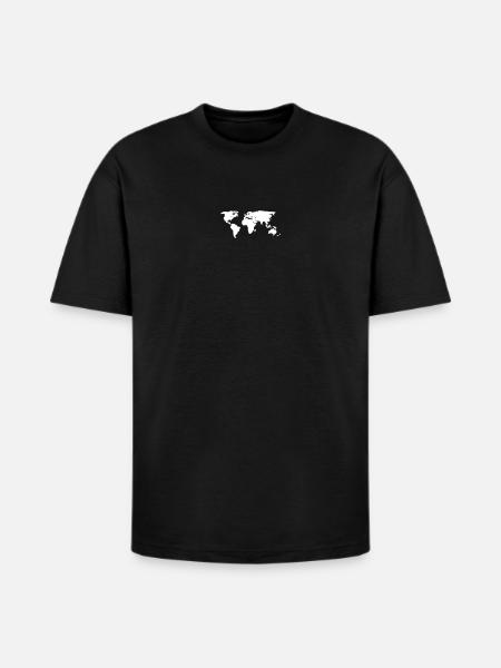 World Map - Heavyweight Unisex T-Shirt HAMMER by Gildan - black