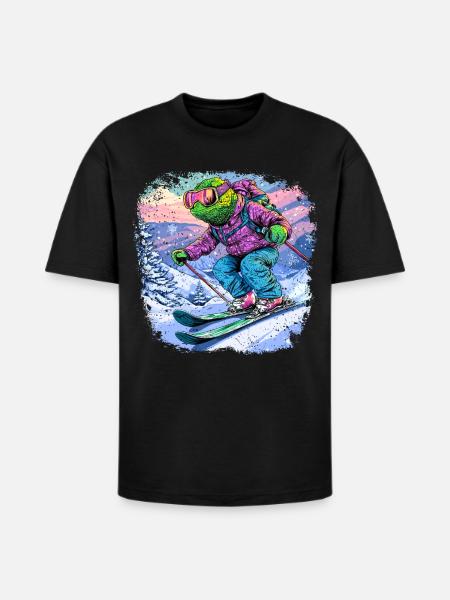 Chameleons Ski / Skiers Chameleon - Heavyweight Unisex T-Shirt HAMMER by Gildan - black