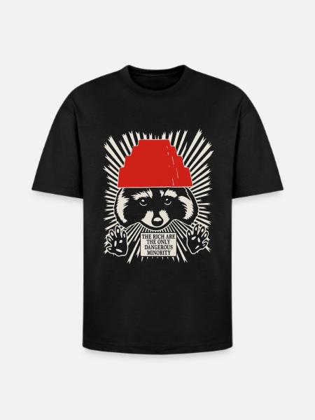 Raccoon DEVO Hat Poster – Bold Political Art Print - Heavyweight Unisex T-Shirt HAMMER by Gildan - black