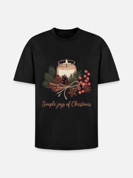 Rustic Christmas Design - Heavyweight Unisex T-Shirt HAMMER by Gildan - black