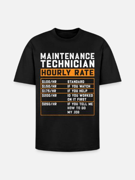 Maintenance Technician Hourly Rate - Heavyweight Unisex T-Shirt HAMMER by Gildan - black