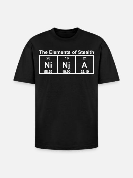 Ninja Elements Of Stealth - Heavyweight Unisex T-Shirt HAMMER by Gildan - black