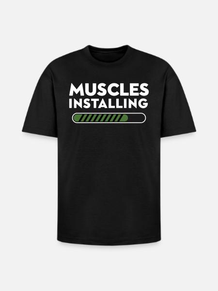 Muscles Installing Progress - Heavyweight Unisex T-Shirt HAMMER by Gildan - black