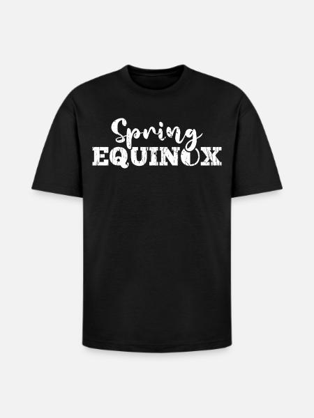 Spring Equinox Floral Script - Heavyweight Unisex T-Shirt HAMMER by Gildan - black