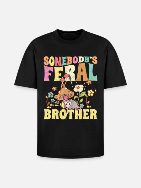 Somebody's Feral Brother - Heavyweight Unisex T-Shirt HAMMER by Gildan - black