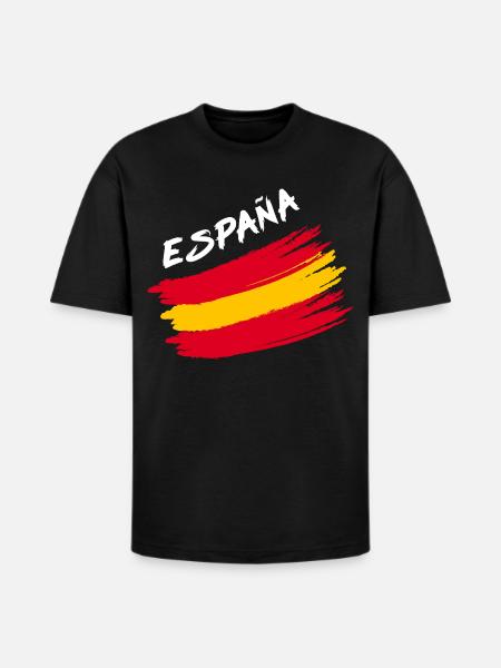 Espana Spain Spanish Flag Brush Design - Heavyweight Unisex T-Shirt HAMMER by Gildan - black