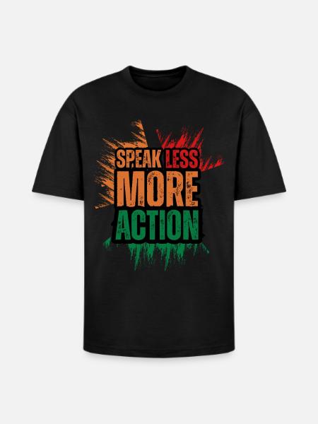 Speak Less Do More - Heavyweight Unisex T-Shirt HAMMER by Gildan - black