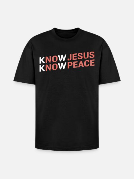 Know Jesus, Know Peace - Heavyweight Unisex T-Shirt HAMMER by Gildan - black