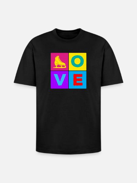 Love Figure Skating - Heavyweight Unisex T-Shirt HAMMER by Gildan - black