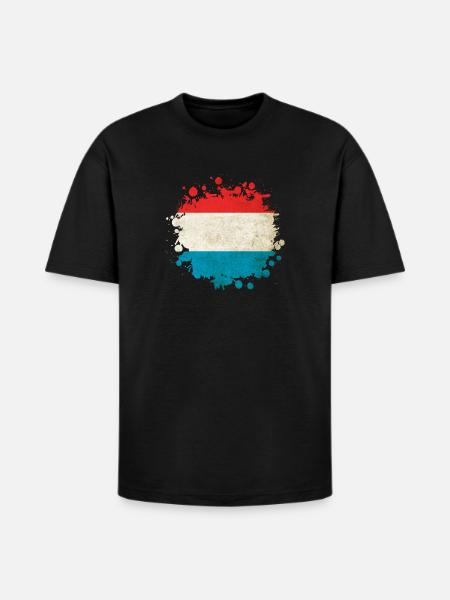 Luxembourg flags blob - Heavyweight Unisex T-Shirt HAMMER by Gildan - black