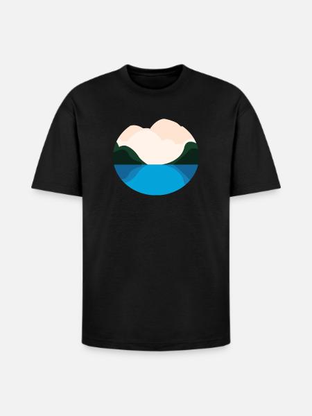 Lake Landscape - Heavyweight Unisex T-Shirt HAMMER by Gildan - black