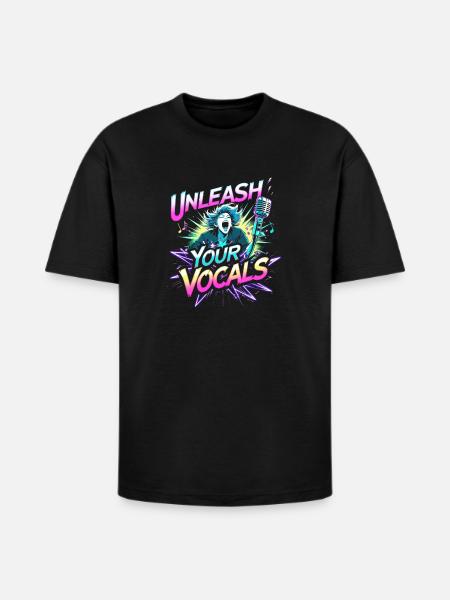 Karaoke Unleash Your Vocals - Heavyweight Unisex T-Shirt HAMMER by Gildan - black