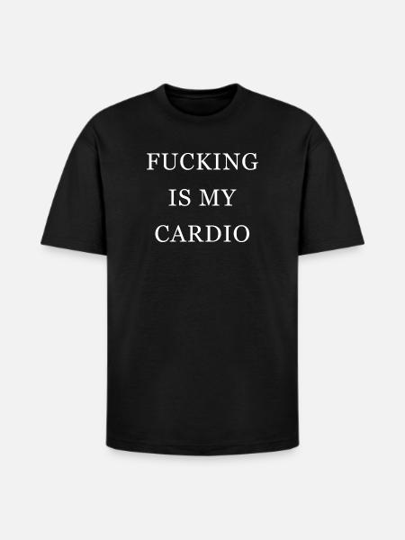 Fucking is my cardio - Heavyweight Unisex T-Shirt HAMMER by Gildan - black