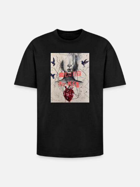 Heart Locked Portrait - Heavyweight Unisex T-Shirt HAMMER by Gildan - black