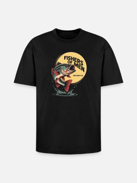 Fisher of Men Emblem - Heavyweight Unisex T-Shirt HAMMER by Gildan - black