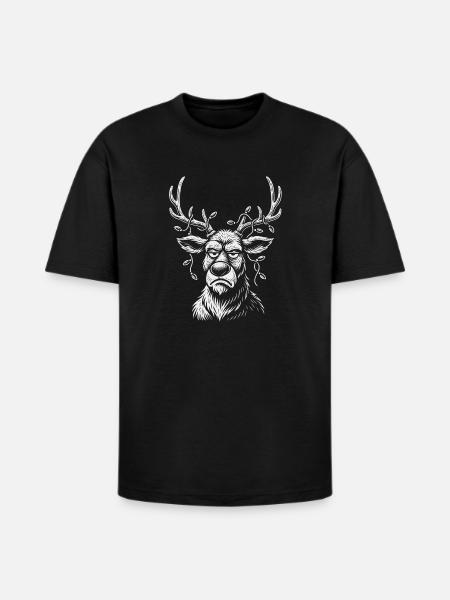 Grumpy Moose Vine Crown - Heavyweight Unisex T-Shirt HAMMER by Gildan - black