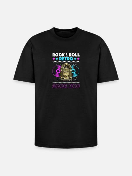 Music 50s Retro Sock Hop - Heavyweight Unisex T-Shirt HAMMER by Gildan - black