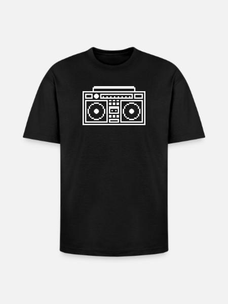 Retro Ghettoblaster Boombox - Heavyweight Unisex T-Shirt HAMMER by Gildan - black