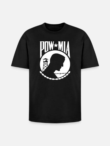 POW MIA Never Forget - Heavyweight Unisex T-Shirt HAMMER by Gildan - black