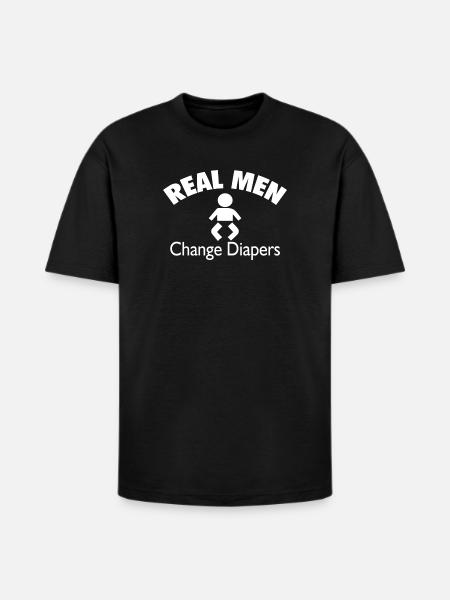 Real Men Change Diapers - Heavyweight Unisex T-Shirt HAMMER by Gildan - black