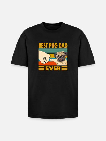 Best Pug Dad Ever - Heavyweight Unisex T-Shirt HAMMER by Gildan - black