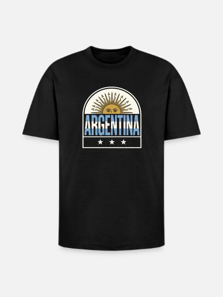 Argentina Suncrest Logo - Heavyweight Unisex T-Shirt HAMMER by Gildan - black