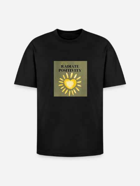 Radiate Positivity Sunheart - Heavyweight Unisex T-Shirt HAMMER by Gildan - black